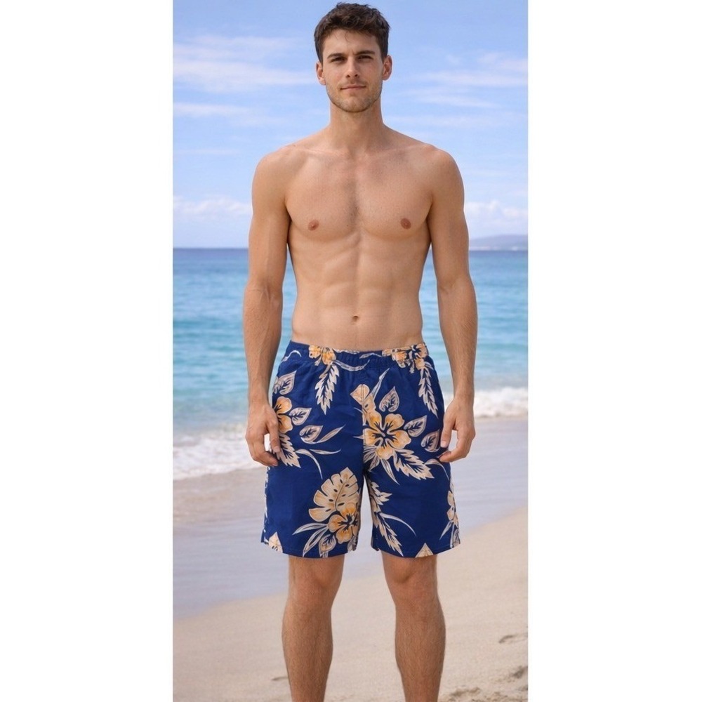 Tommy Bahama 5.5" Swim Trunks Shorts Mens XL Navy  Tropical Hibiscus Floral EUC - Picture 2 of 11
